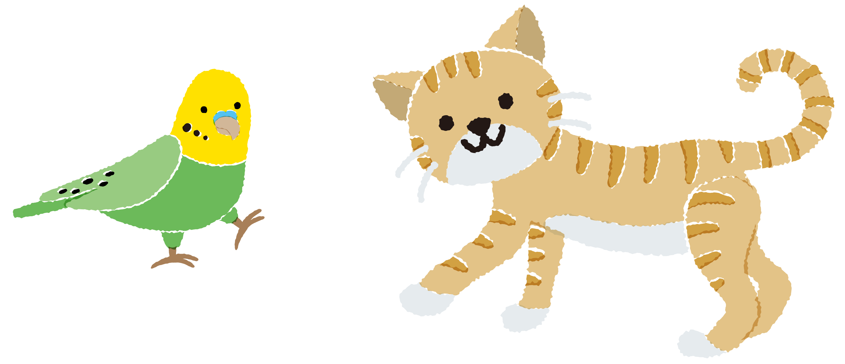 鳥と猫